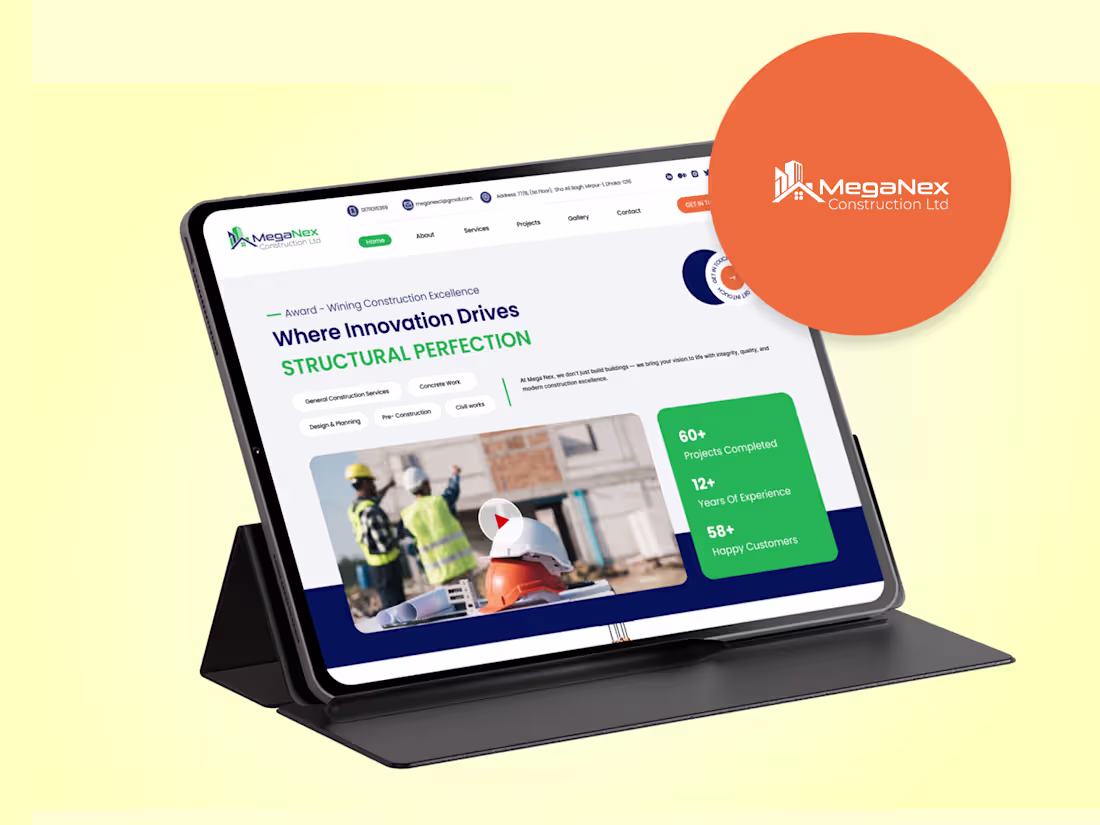 Cover image for MegaNex Construction – Landing Page Case Study