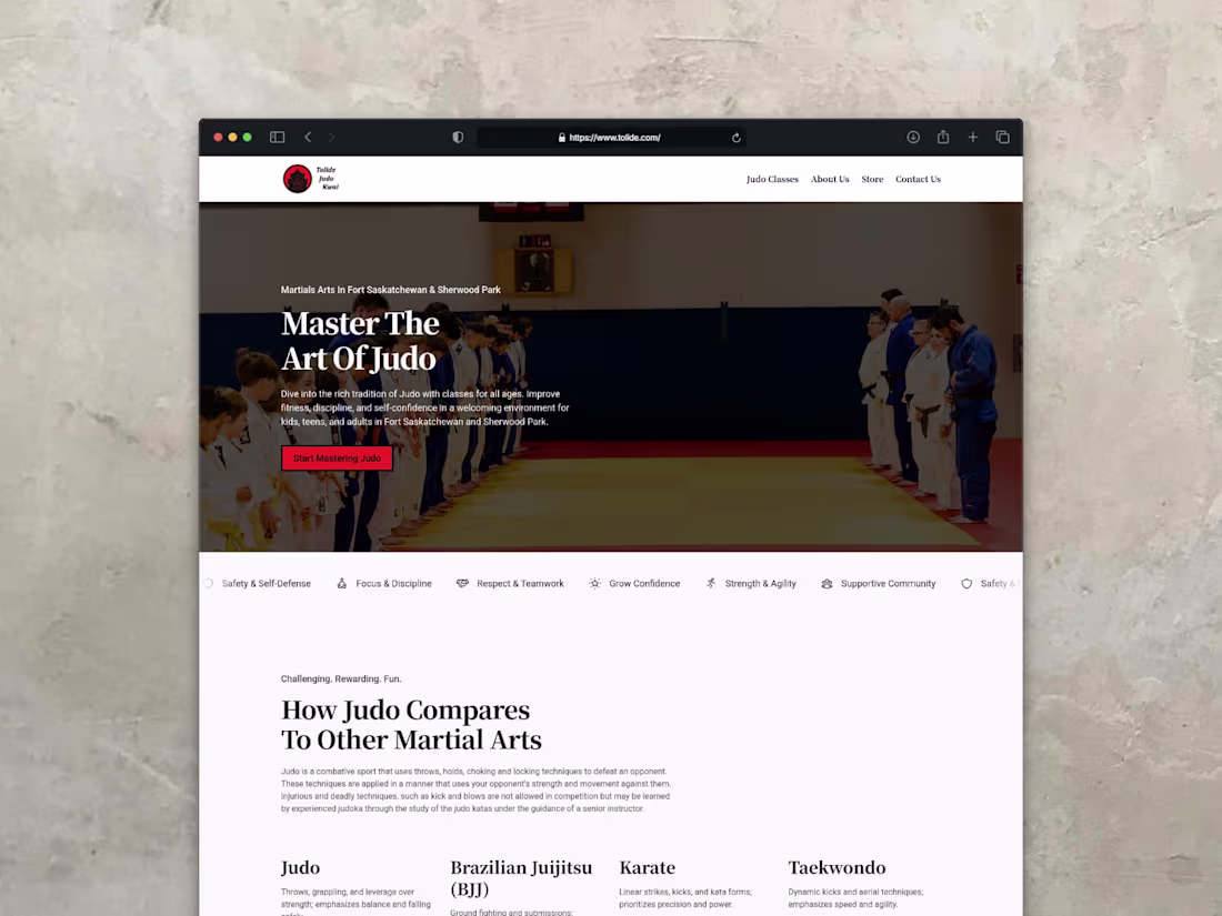 Cover image for Tolide Judo Kwai's online Ippon.