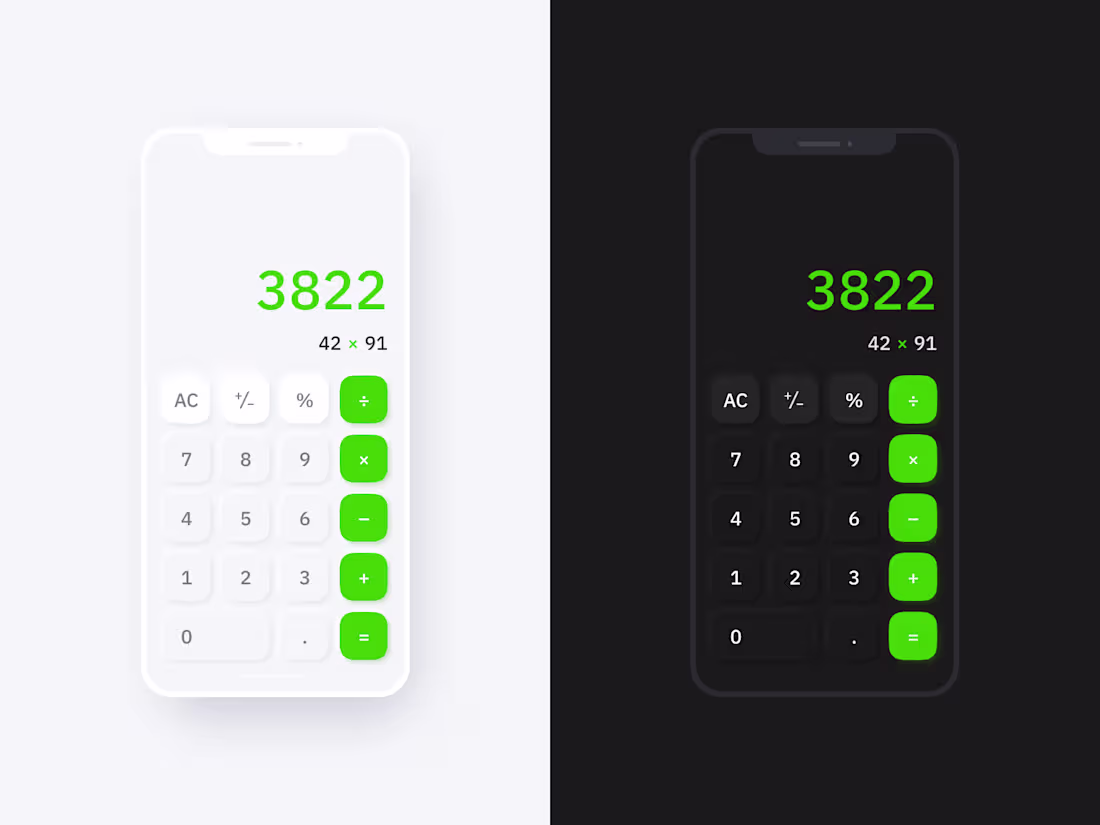 Cover image for Calculator Concept – Light & Dark Modes