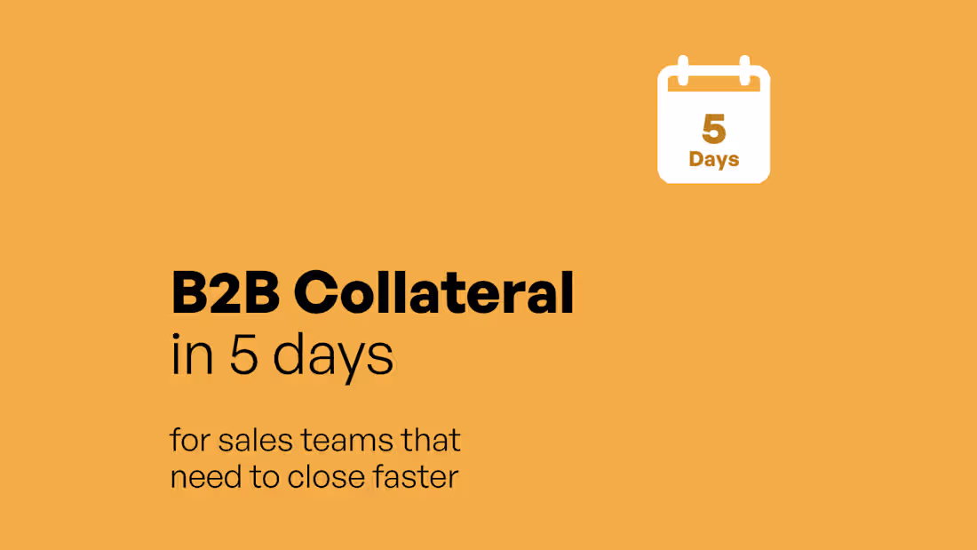 Cover image for B2B Sales Collateral Sprint