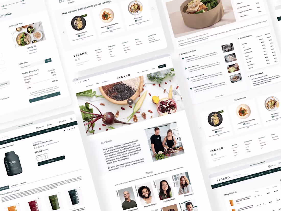Cover image for Vegan Meal Kit Webapp + Landing Page