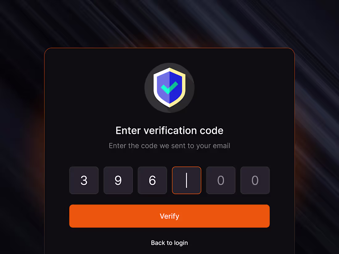 Cover image for Enter authentication code modal - designed for a Fintech SaaS.