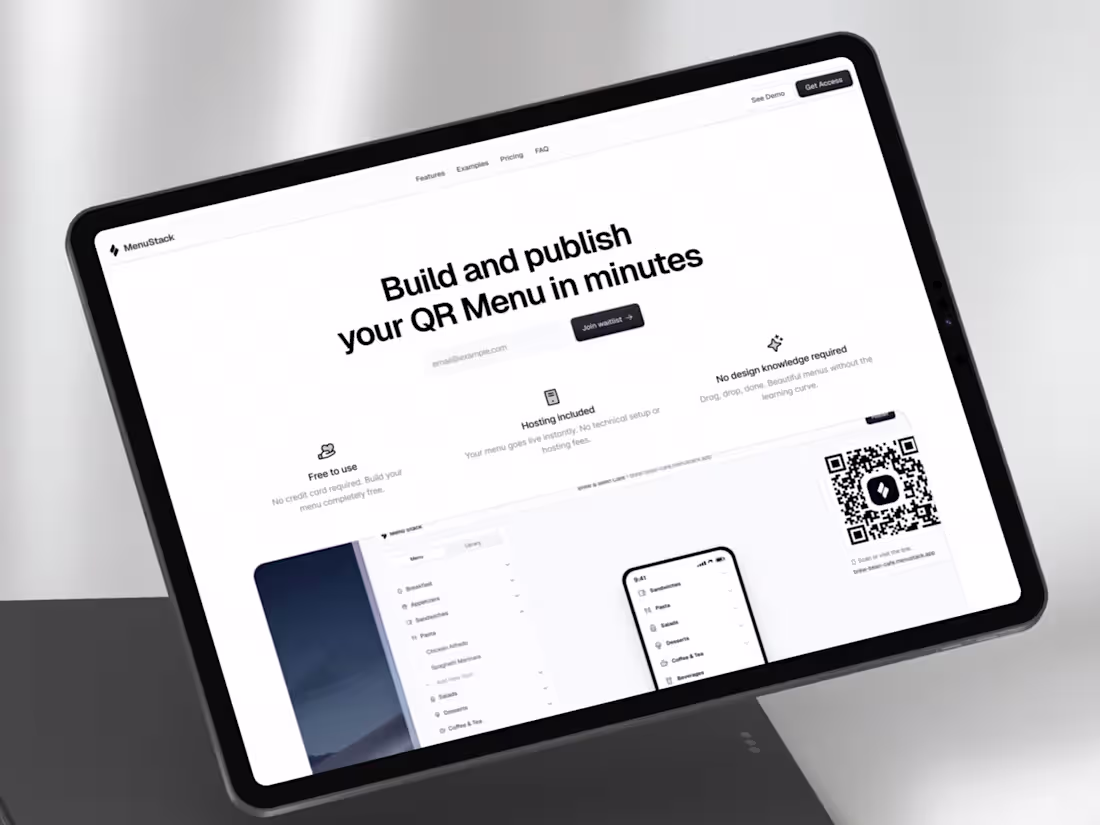 Cover image for MenuStack Waitlist Landing Page - Custom Web Development