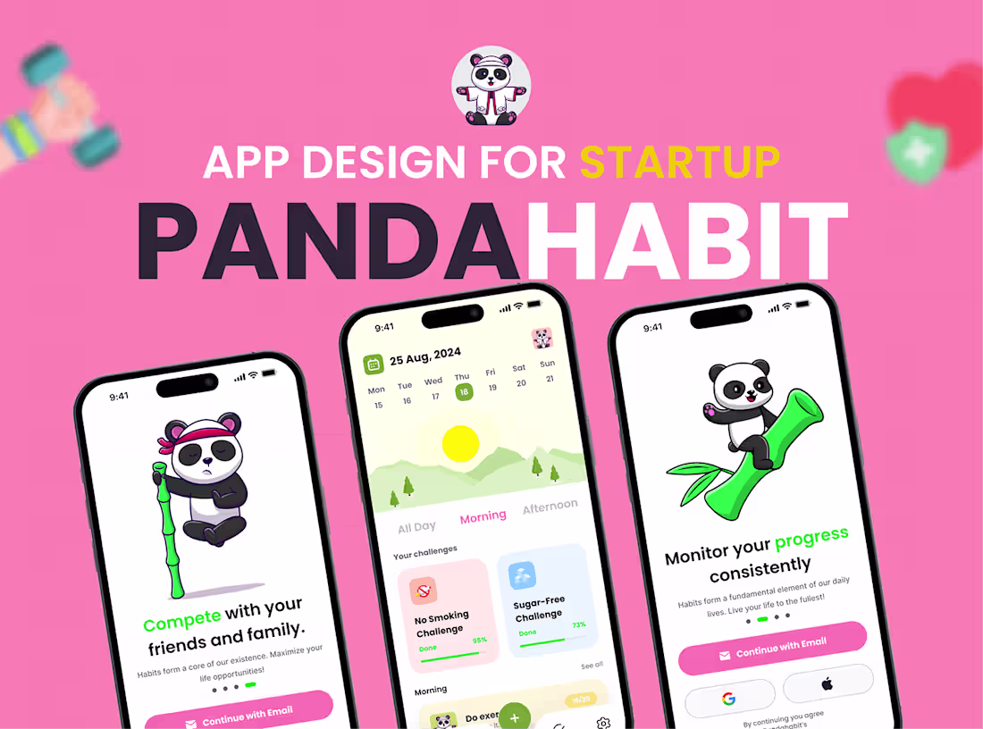 Cover image for 🎯 Pandahabit - Habit Tracker Mobile App Design 🐼 UXUI 