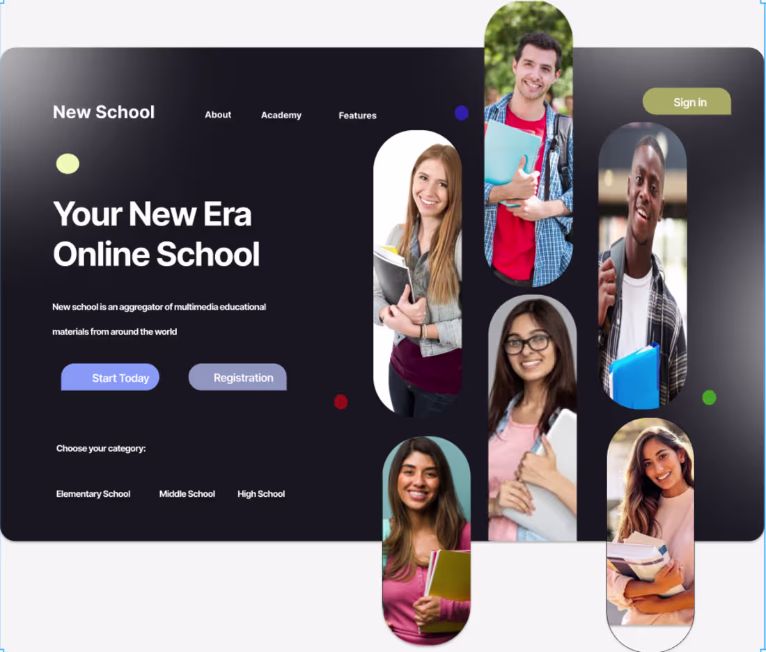 Cover image for Educational website UI design
