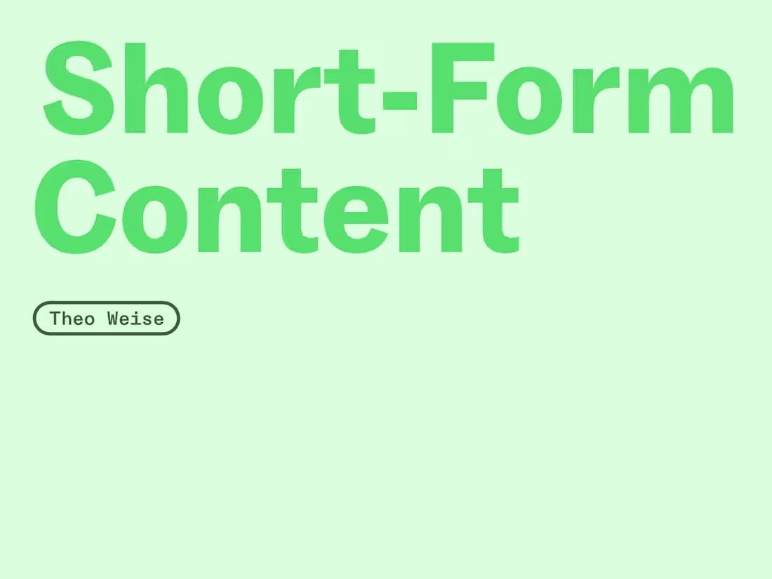 Cover image for Video Editing | short-form content