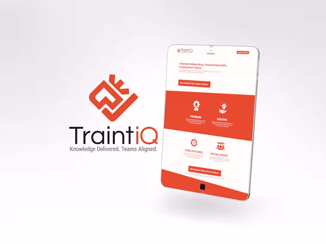 Cover image for TraintiQ Brand Design The icon is a modern, abstract design ...