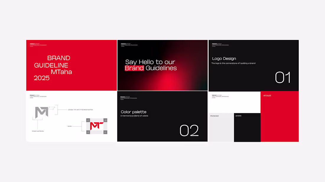 Cover image for Part of Brand guide design for M Taha 🔴🔴🔴 Let’s work toge...