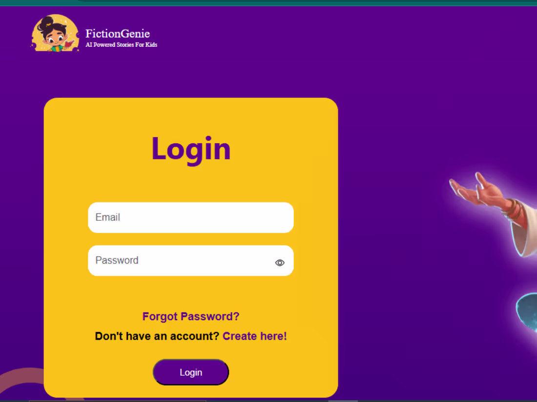 Cover image for Fiction Ginie - Kids' AI Reading Book App