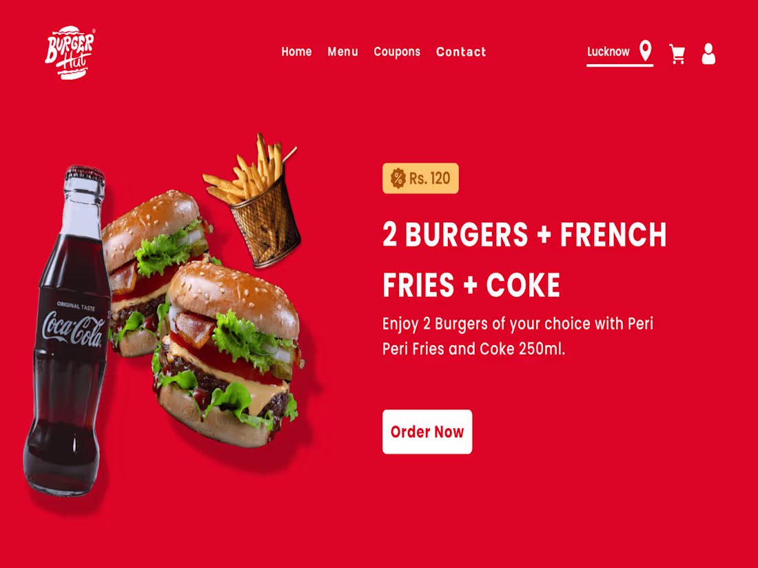 Cover image for Landing Page for a Fast Food Outlet