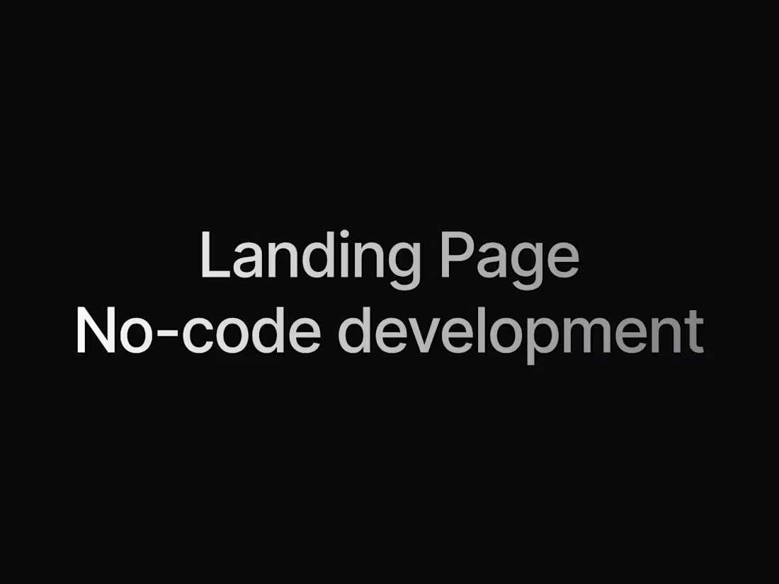 Cover image for Landing Page No-code Development