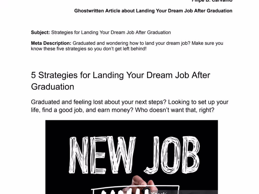 Cover image for 5 Strategies for Landing Your Dream Job After Graduation
