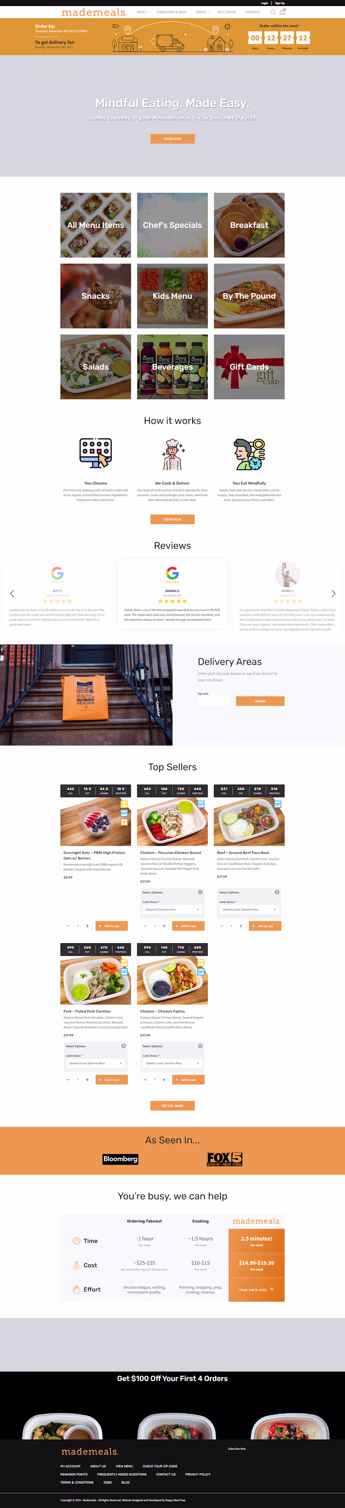 Cover image for I designed and developed the Mademeals website, creating a s...