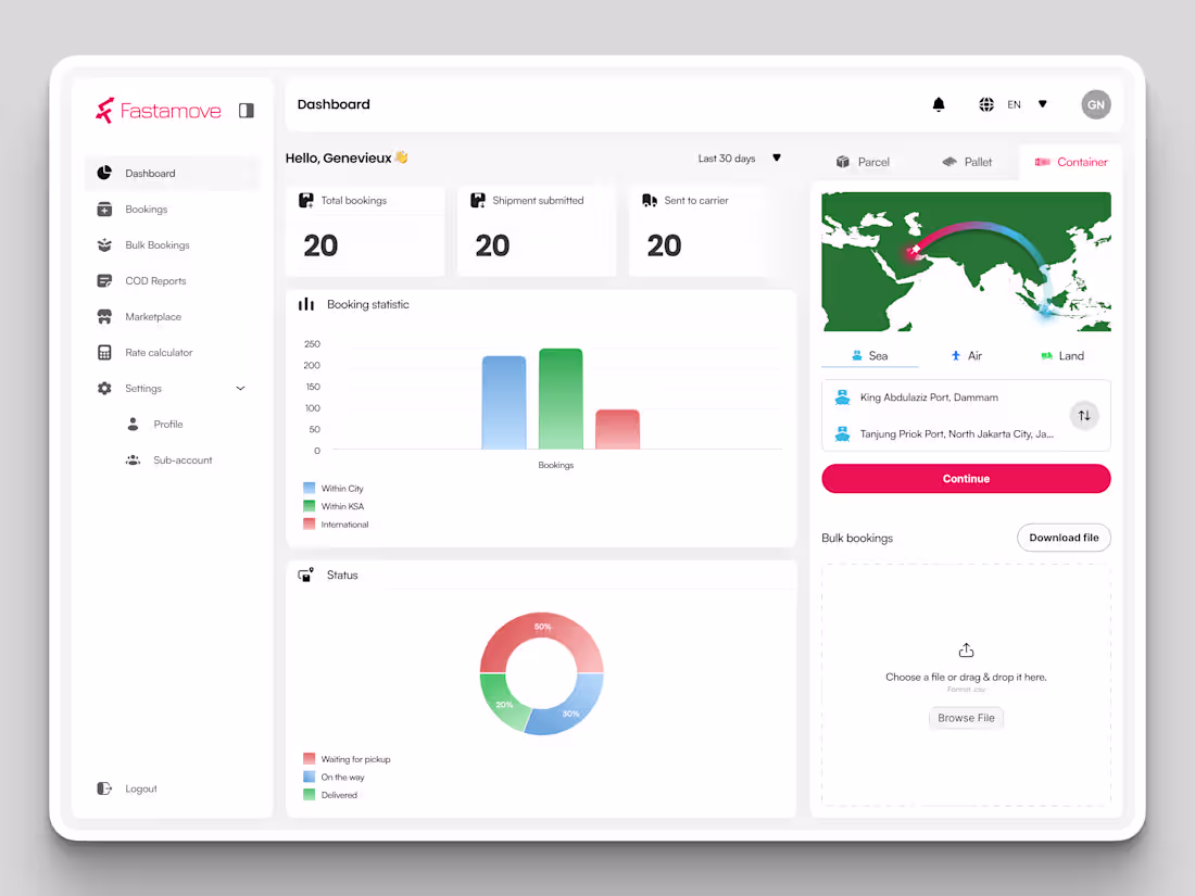 Cover image for Global Shipping Dashboard Design Save it for your inspo 👌🏻...