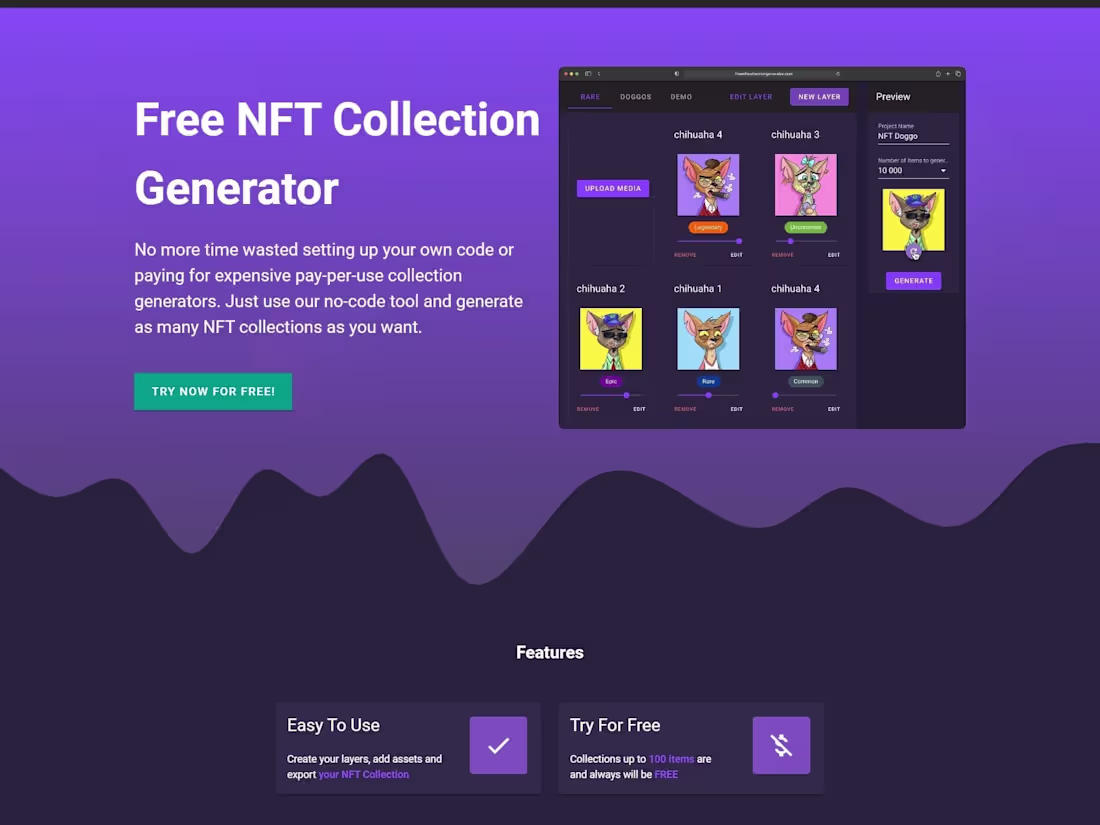 Cover image for Free & Unlimited NFT Collection Generator