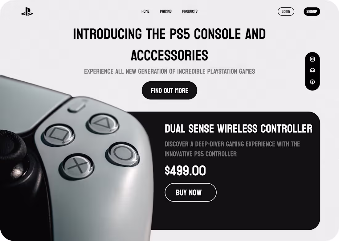Cover image for PS5 Product Page Design