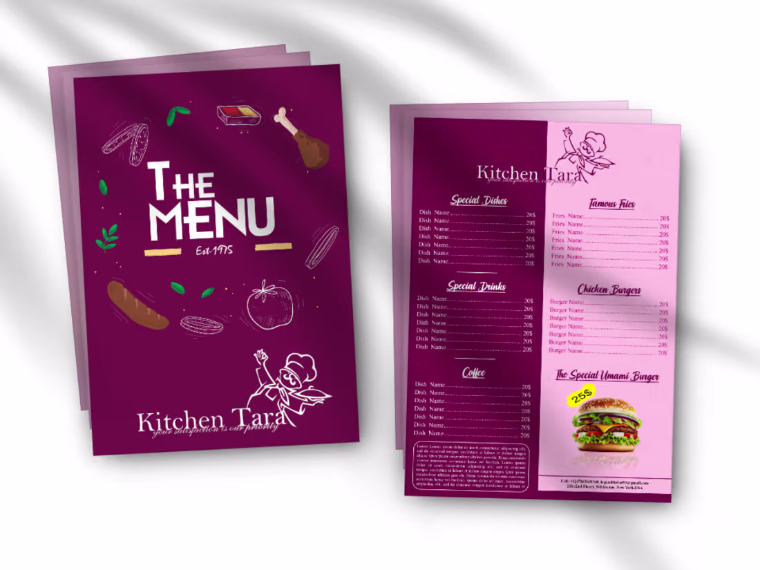 Cover image for Menu card :: Behance