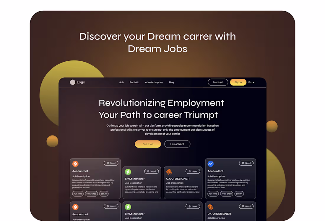 Cover image for Dream Jobs website Design