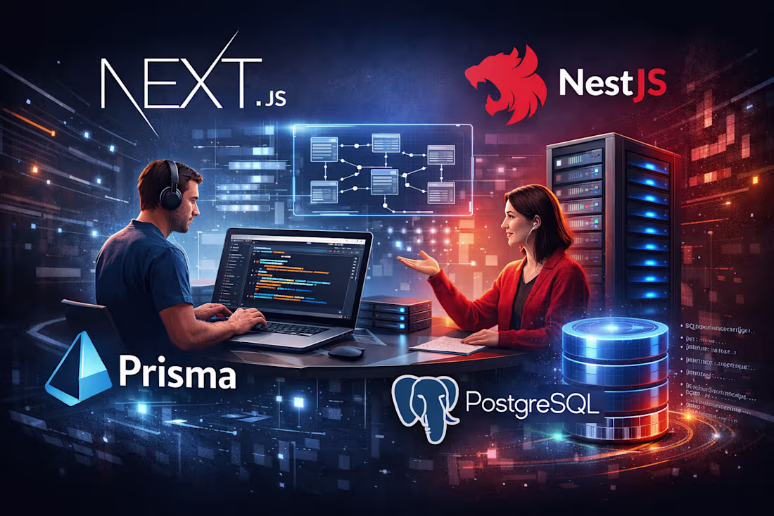 Cover image for NextJS(React) + NestJS(Node.js) + PostgreSQL + Prisma