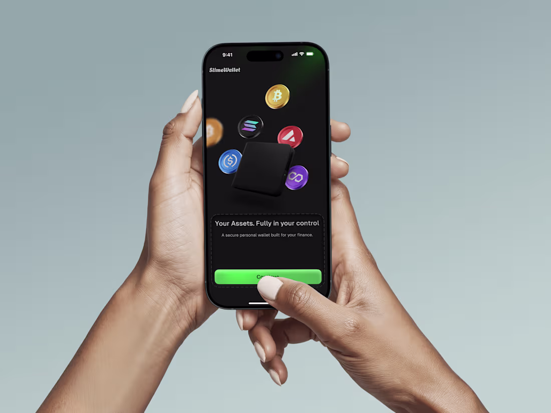 Cover image for Onboarding screens for SlimeWallet. Using depth to design fo...