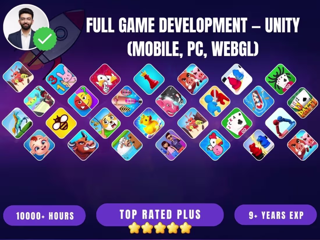 Cover image for Full Game Development — Unity (Mobile, PC, WebGL)