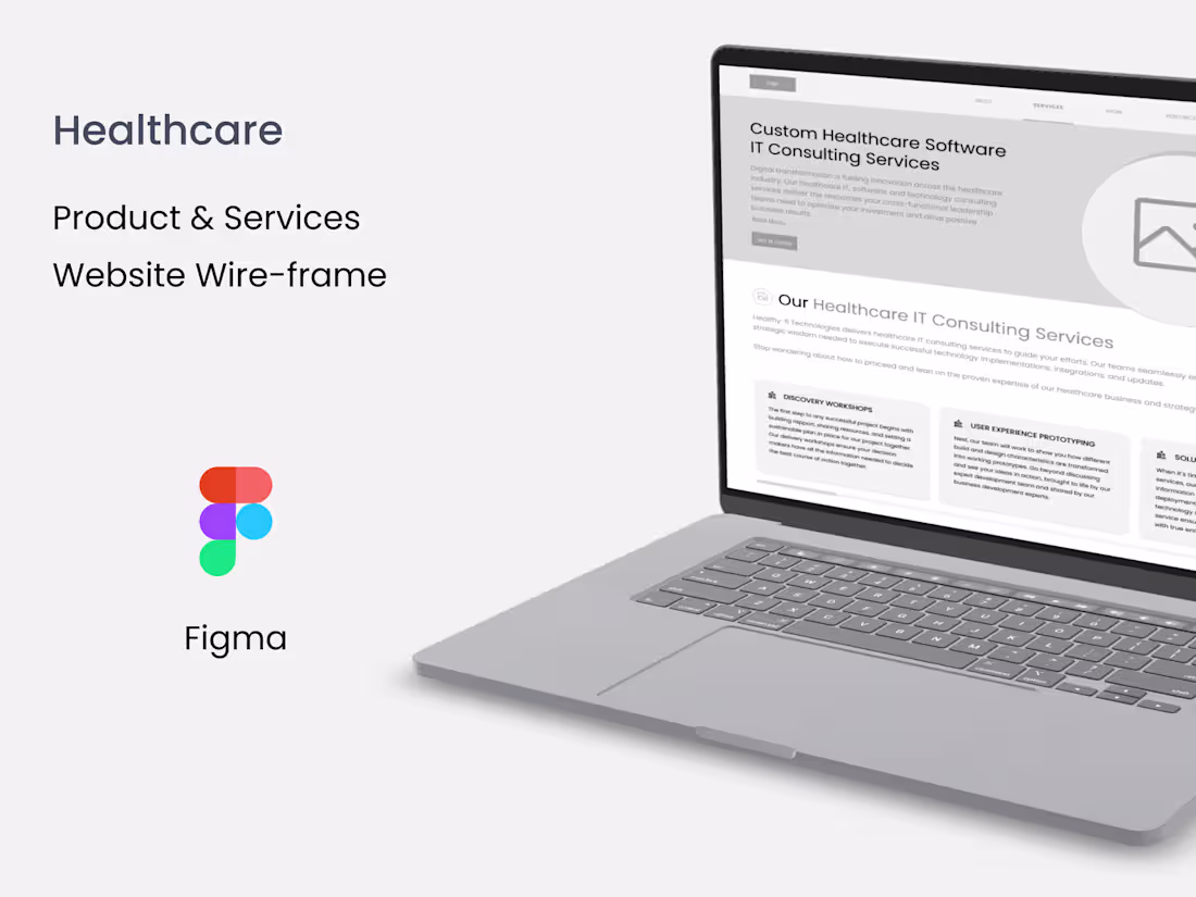 Cover image for Health Care - Products & Services / Website Wireframe 
