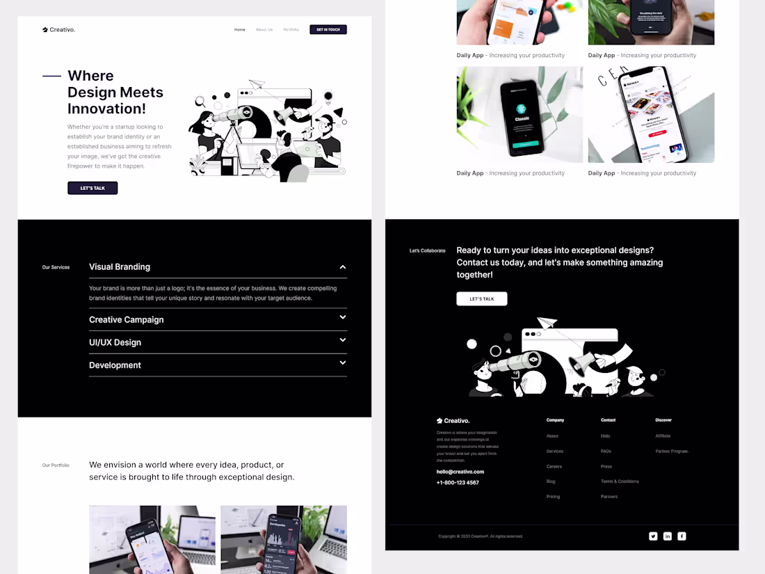 Cover image for Creative Agency Landing Page Interface