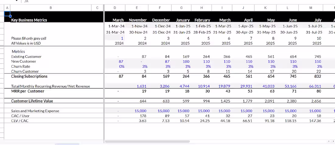 Cover image for SaaS Financial Model & Growth Forecast