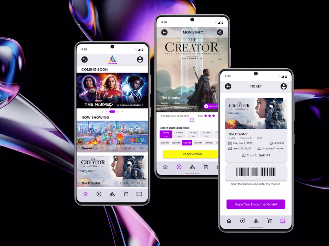 Cover image for Trio Cinema Ticketing App ✧Figma✧