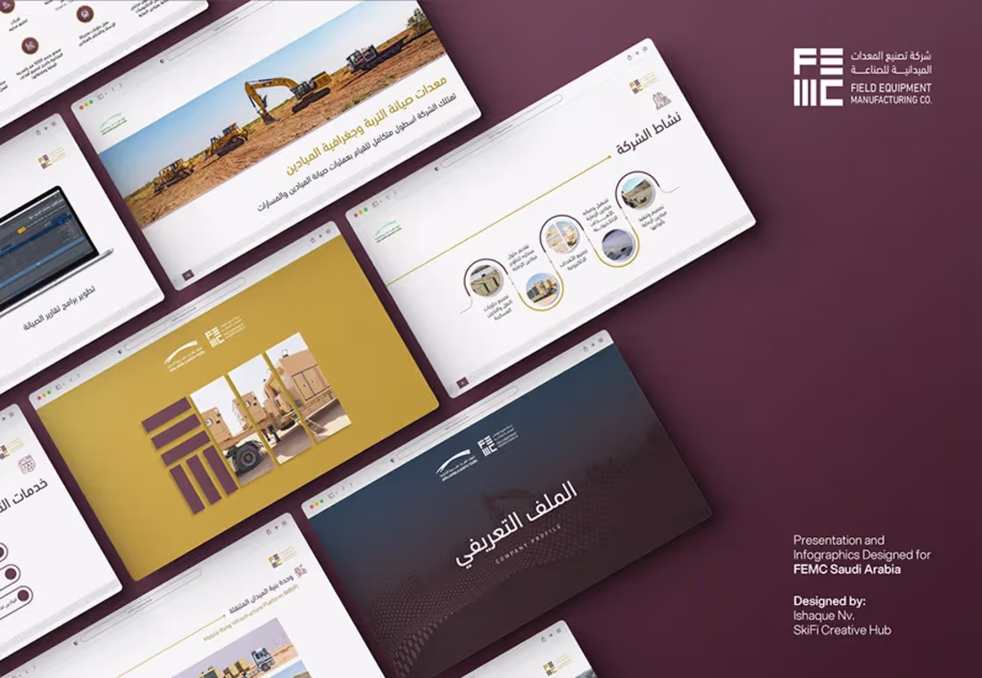 Cover image for Designing a structured Arabic corporate presentation for FEM...