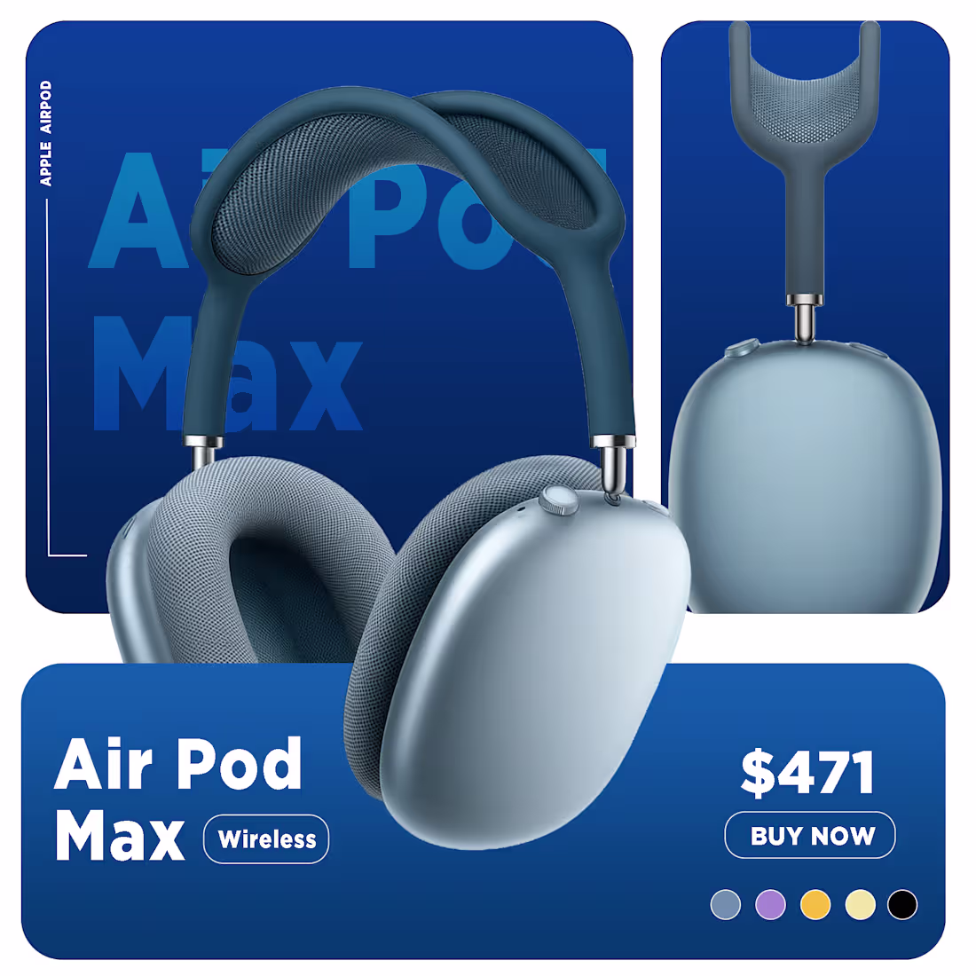 Cover image for Apple AirPods Max Product Ad Design