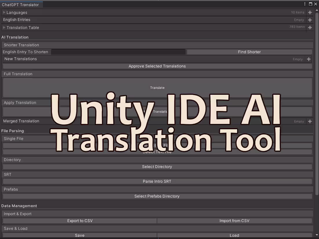 Cover image for AI Translation Tool for Unity IDE