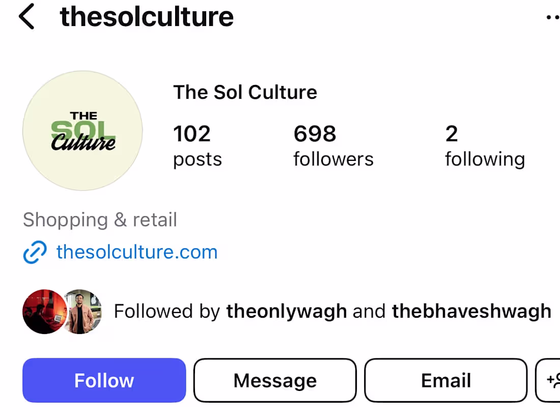 Cover image for Instagram Profile ( The Sol Culture )