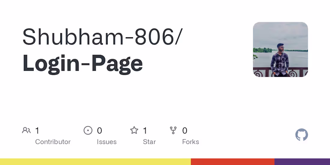 Cover image for Shubham-806/Login-Page