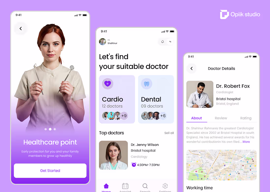 Cover image for Healthcare Mobile App UI Design
A