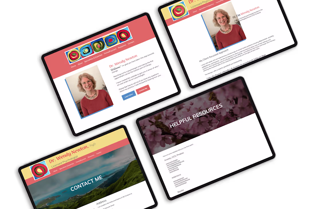 Cover image for A website refresh for a psychologist, Dr. Wendy Newton