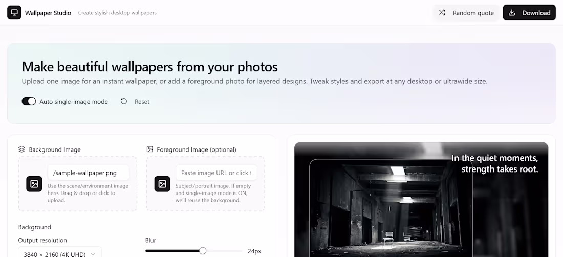 Cover image for Wallpaper Studio A responsive wallpaper browsing web app bui...