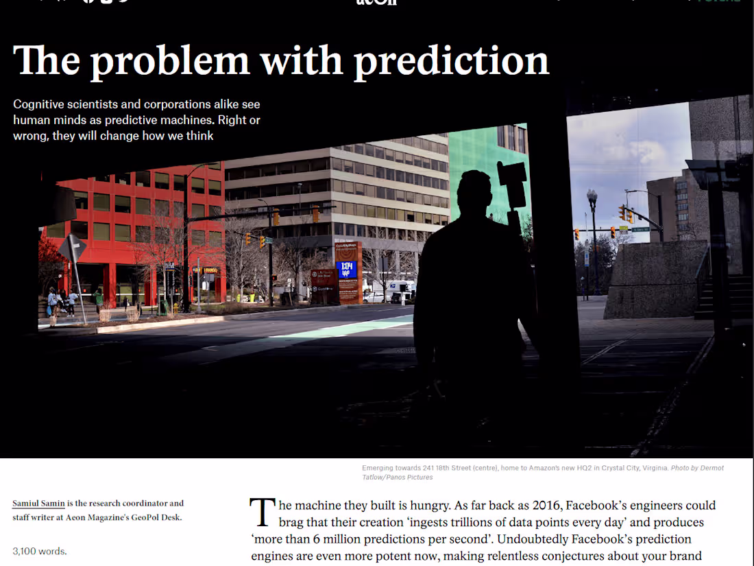 Cover image for The Problem with Prediction