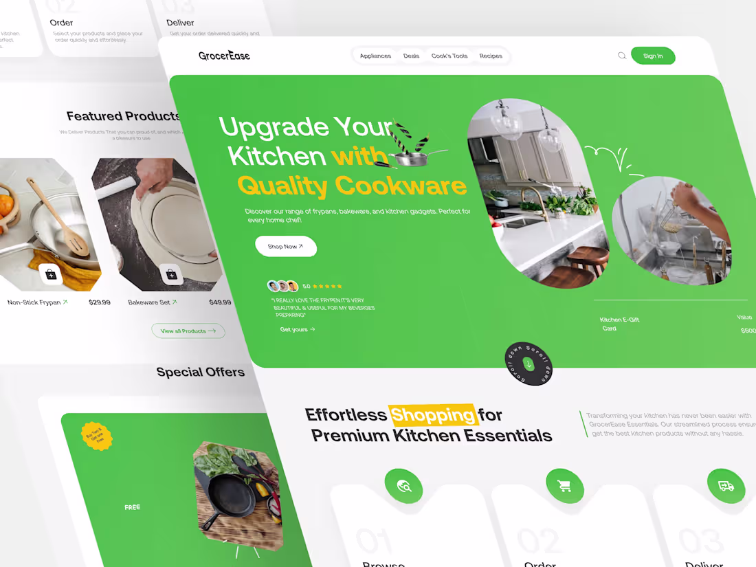 Cover image for GrocerEase Landing Page UI/UX Design
