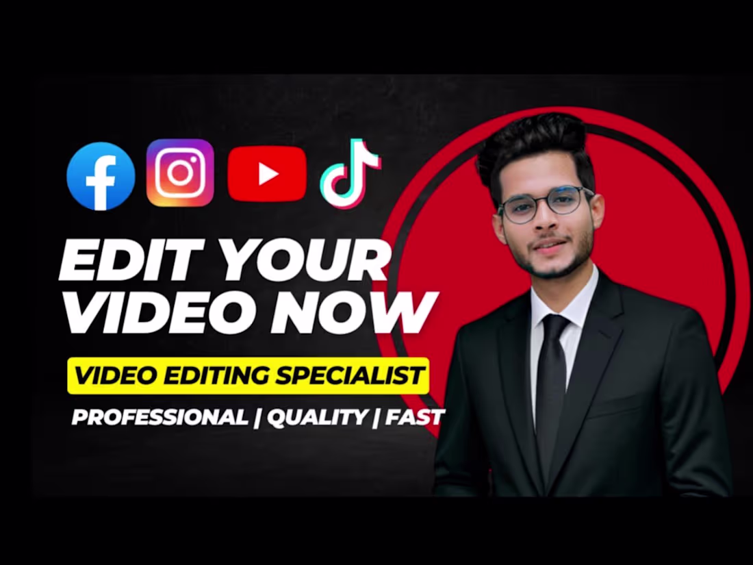 Cover image for I can edit your video professionally.
