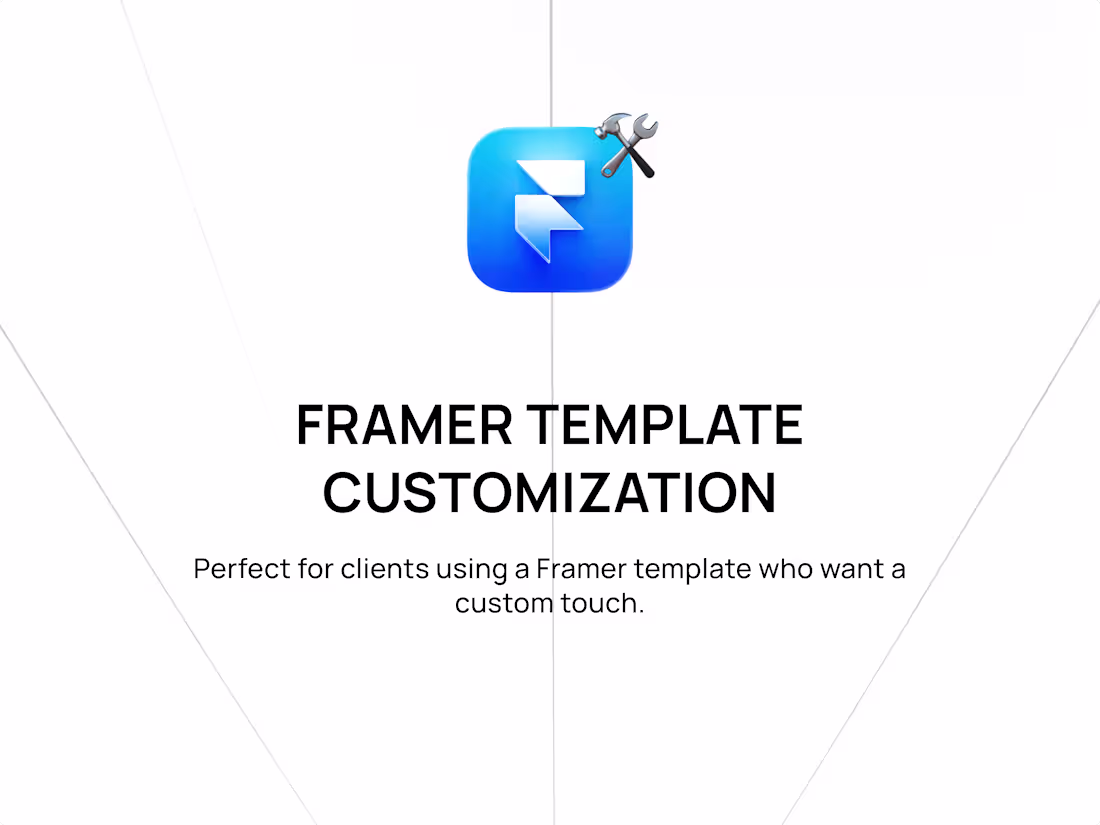 Cover image for Framer • Template Customization