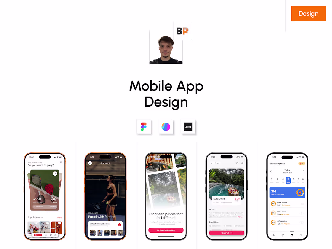 Cover image for Figma • Mobile App Design 