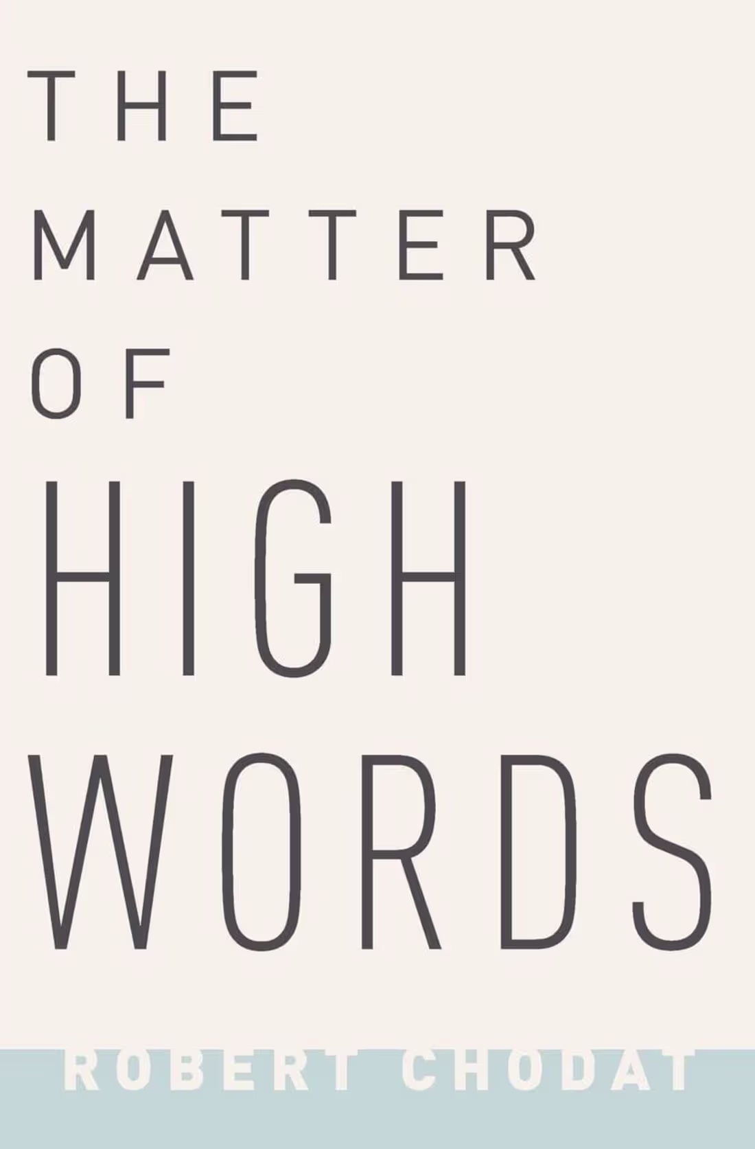 Cover image for The Matter of High Words 