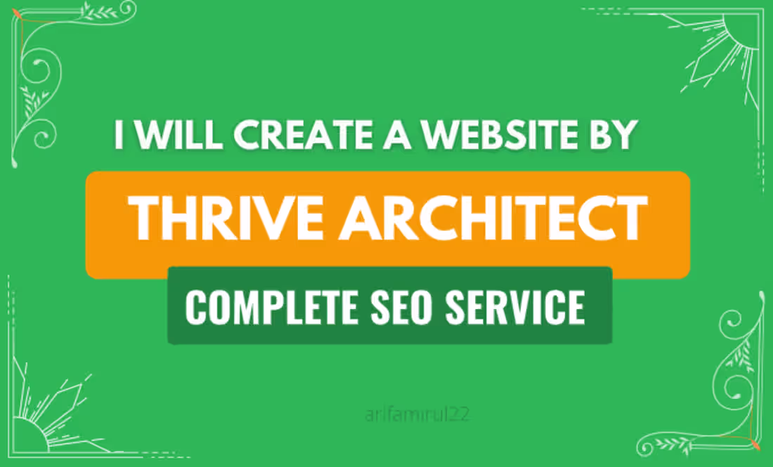 Cover image for I will create a website using thrive architect with complete SEO