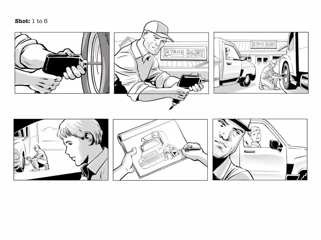 Cover image for Black and White Storyboard - 6 shots