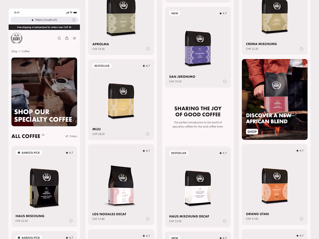 Cover image for ViCafe - eCommerce Website Refresh