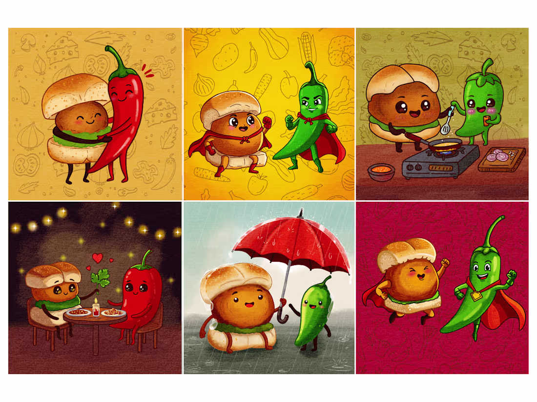 Cover image for Custom Magnet Pin Designs - Vadapav & Mirchi