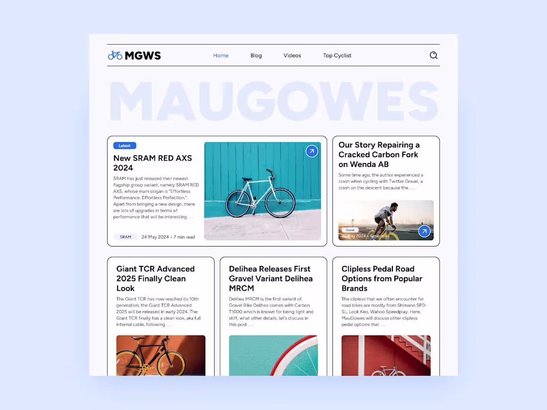 Cover image for MauGowes - Redesign Portal Website About Bicycles