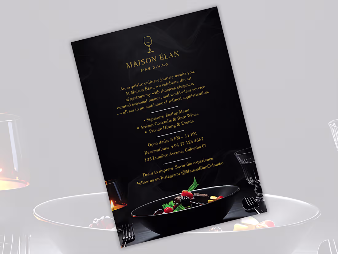Cover image for Elegant Fine Dining Flyer Design