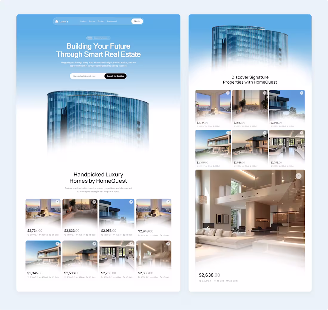 Cover image for Real Estate Landing Page.